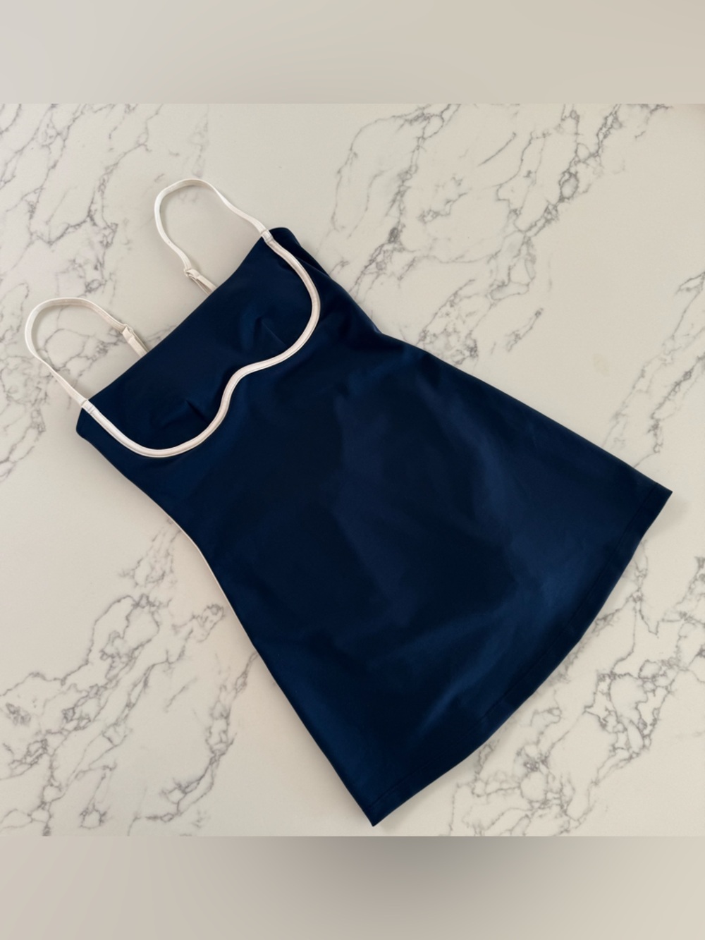 Alo Yoga Airbrush Streamlined Dress - Navy / White - Size XS - Picture 3 of 12